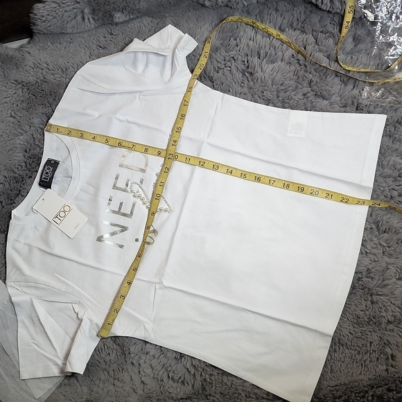 ITOO White pearls T-Shirt made in Italy Size : M - Picture 6 of 6
